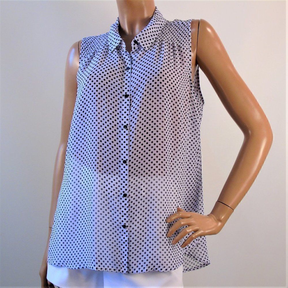 Polka Dot Sleeveless Blouse a.n.a. A New Approach